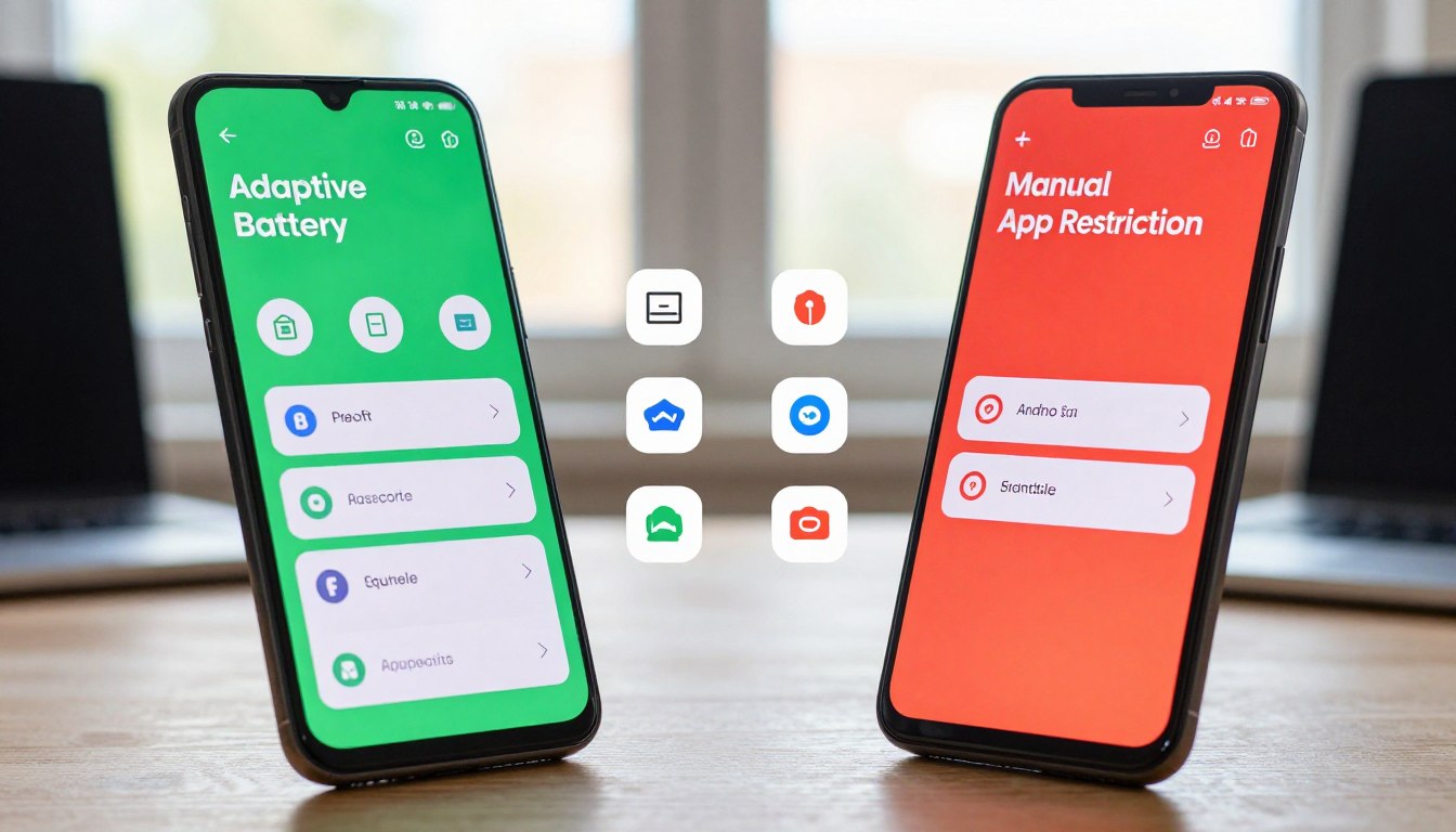 adaptive battery vs manual restriction android